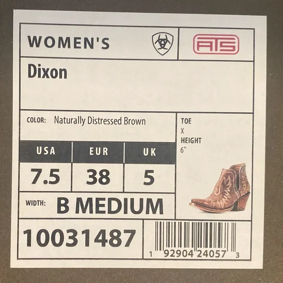 NWT! Ariat Dixon Brown Western Boots - Size 7.5 - Picture 10 of 10